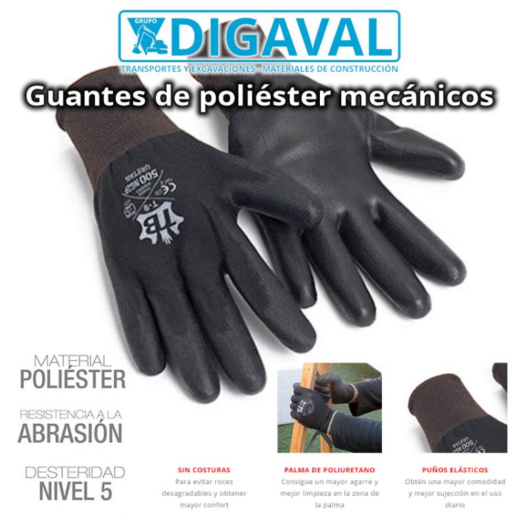 Los guantes de poliéster se sirven en cajas de 120 unidades.