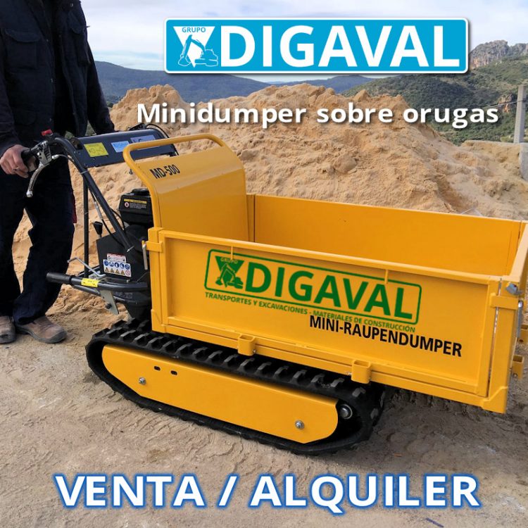 Minidumper de orugas, en venta o para alquilar.